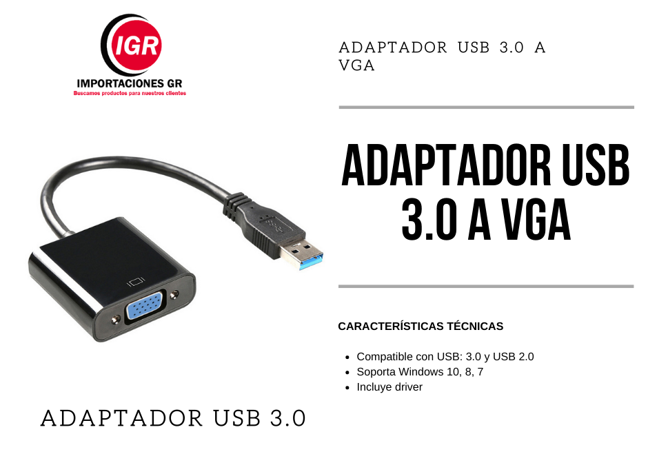 Adaptador USB 3.0 a VGA