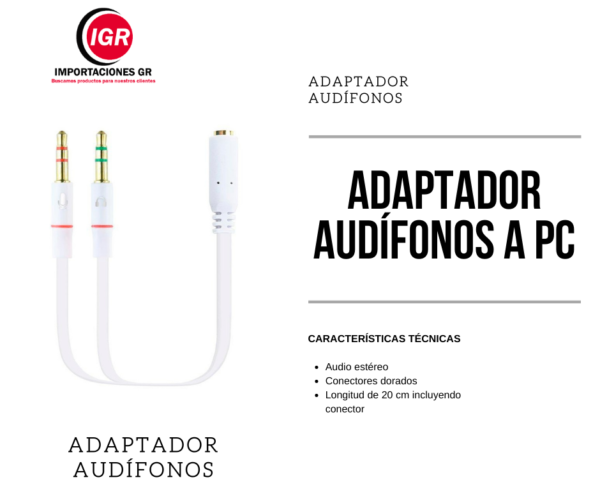 ADAPTADOR AUDIFONO A PC 1H-2M